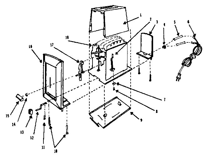 Replacement Parts Diagram and Parts List for T212B  Proctor Silex Toaster